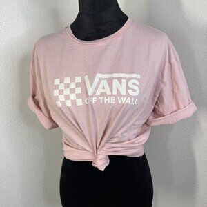 Vans Pink Off The Wall Graphic T-Shirt Womens Medium 100% Cotton Crew Neck Casua
